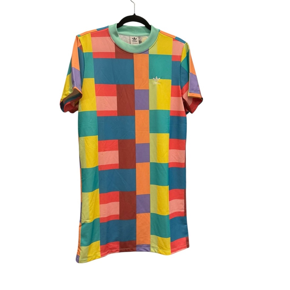 Adidas Originals Multicolor Patchwork Tee Dress Size Small